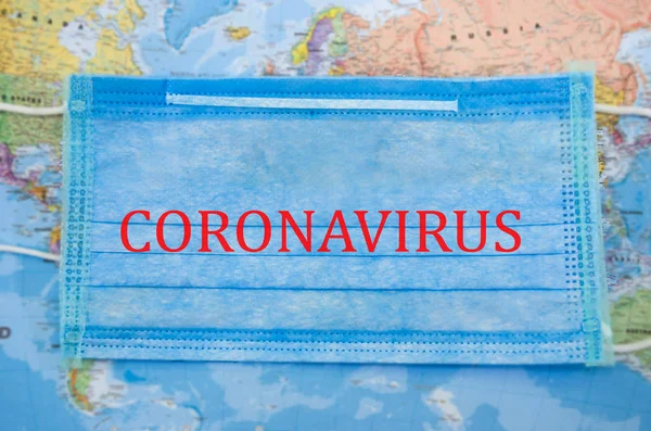 Powieść Koronawirus 2019 Ncov Napis Medyczna Maska Ochronna Coronavirus Chińska — Zdjęcie stockowe
