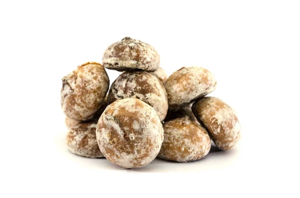 Biscoitos Saborosos Cobertura Branca Isolada Fundo Branco Montes Biscoitos — Fotografia de Stock