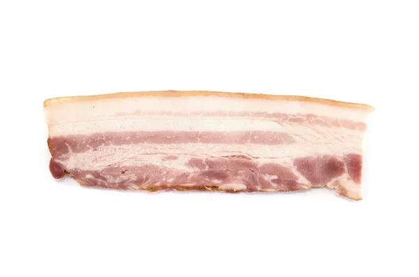 Bacon Saboroso Isolado Fundo Branco — Fotografia de Stock