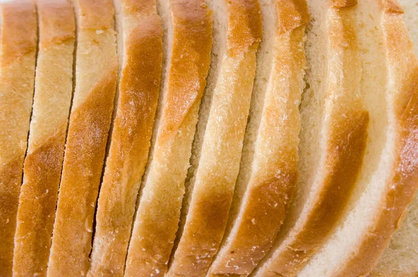 Weißbrot Scheiben Geschnitten Nahaufnahme Brot Textur Hintergrund Der Brotscheiben — Stockfoto