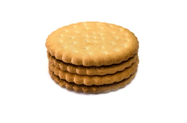 Dos Galletas Sándwich Sobre Fondo Blanco Sabroso Primer Plano Galleta — Foto de Stock