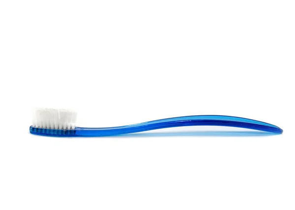 Blauwe Tandenborstel Geïsoleerd Een Witte Achtergrond — Stockfoto