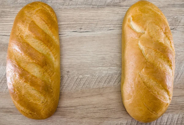 Pane Bianco Ucraino Uno Sfondo Legno Posto Testo Ricevuto Vista — Foto Stock