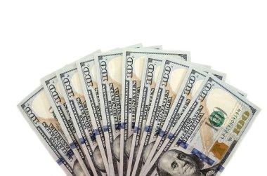 Beyaz arka planda izole edilmiş dolar.