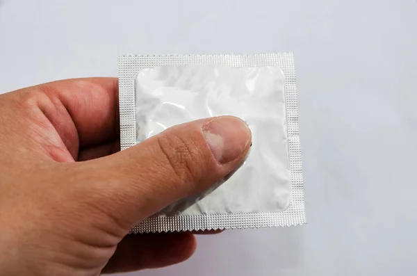 Condom Pills Blister Pack Light Background Close — Stock Photo, Image