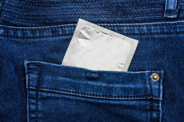 Condom Jeans Pocket Close — Stock Photo, Image