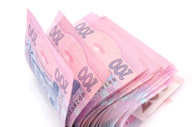Beyaz arka planda izole edilmiş Ukrayna 200 Hryvnia.
