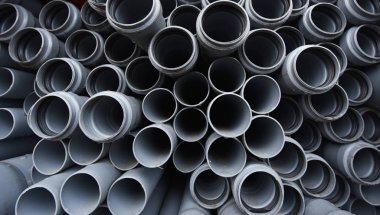 Lağım sistemi için yeni gri plastik borular