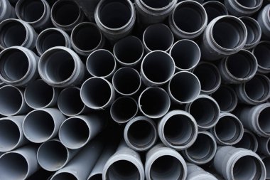Lağım sistemi için yeni gri plastik borular