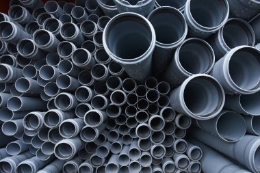 Lağım sistemi için yeni gri plastik borular
