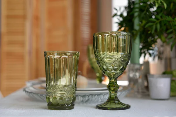 Beautiful glasses from a color glass for various drinks