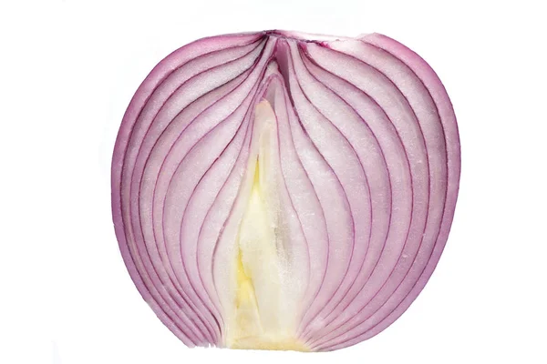 A beautiful and fresh red onion, cut a half of red onions. Close-up — Stock Photo, Image