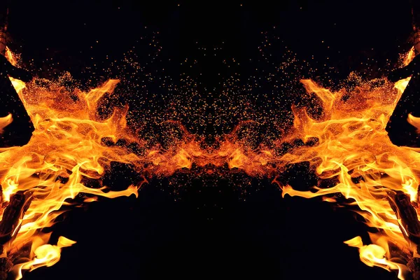 Abstraktion Brennendes Feuer Mit Funken Mystische Art Von Schmetterling Oder — Stockfoto
