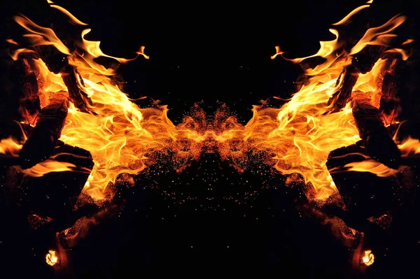 Abstraction Burning Fire Sparks Mystical Type Butterfly Monster — Stock Photo, Image