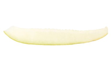 Beyaz arkaplanda olgun sarı kavun.