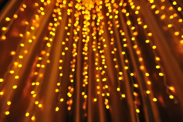 Bokeh Garlands Lens Defocusing Yellow Orange Colors — Stock Photo, Image