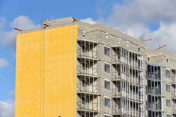 Construcción Edificio Residencial Alto Color Amarillo — Foto de Stock