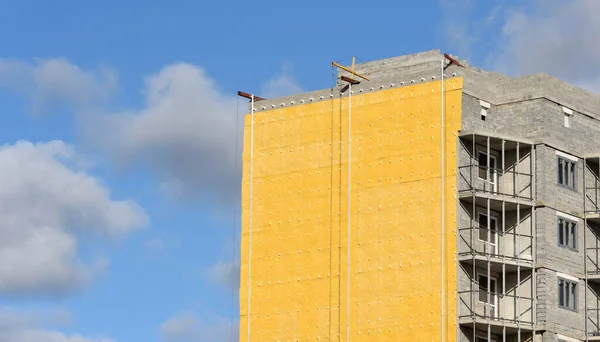 Construction Haut Bâtiment Résidentiel Couleur Jaune — Photo