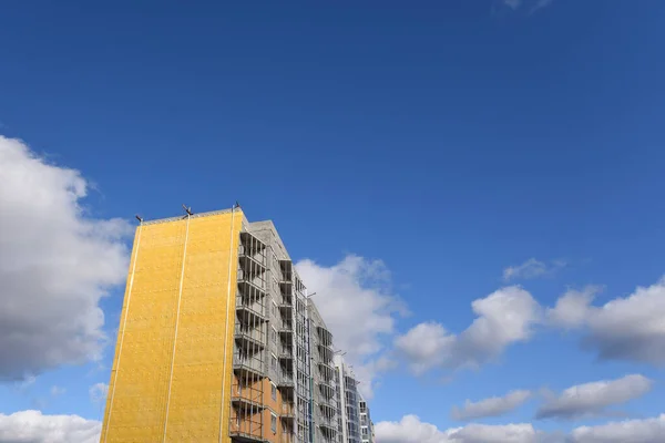 Construcción Edificio Residencial Alto Color Amarillo — Foto de Stock