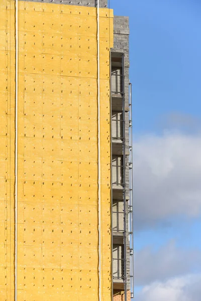 Construcción Edificio Residencial Alto Color Amarillo — Foto de Stock