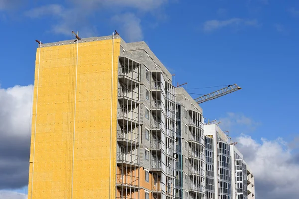 Construcción Edificio Residencial Alto Color Amarillo — Foto de Stock