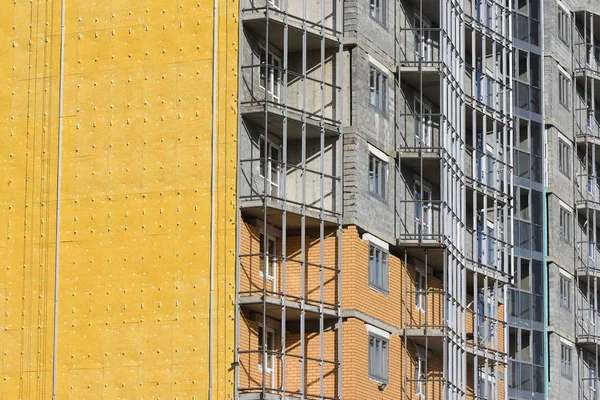 Construcción Edificio Residencial Alto Color Amarillo — Foto de Stock