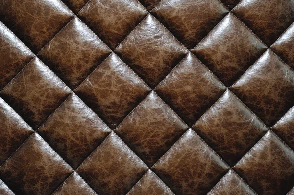 Oberfläche Der Wand Aus Leder Form Von Braunen Diamanten Stockbild