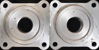 Valf oluşturma için kare metal parçaları.