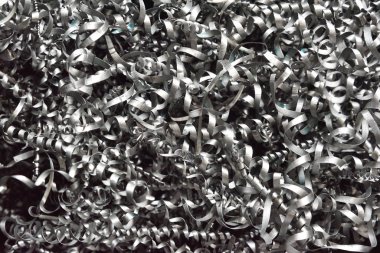 Değirmen makinesinde veya Cnc makinesinde çalıştıktan sonra metal talaşı yığını.