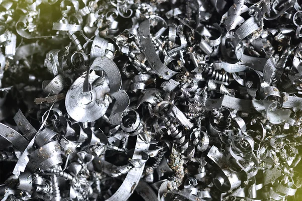 Pile Metal Shavings Working Milling Machine Cnc Machine — Stock Photo, Image