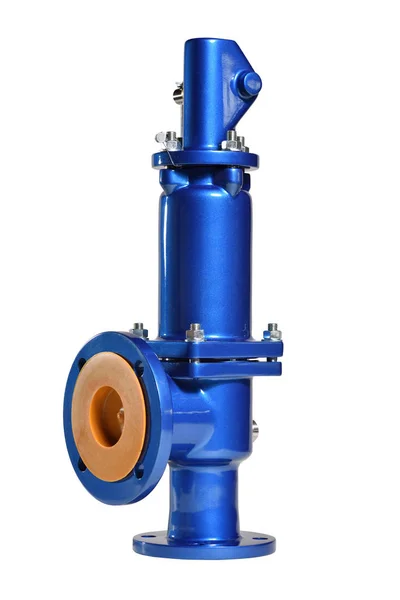 New Blue Valve Lever White Background Valve Use Water Supply — 스톡 사진