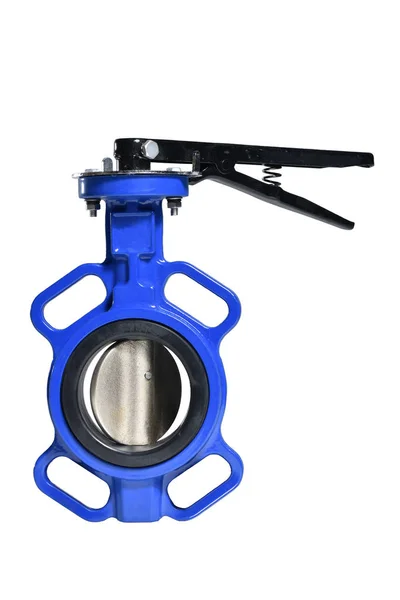 Butterfly Valve Isolated White Background Manual Valve Close — 스톡 사진