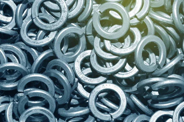 Texture Set Metal Washers Assembly Products Factory Closeup — Stock Photo, Image
