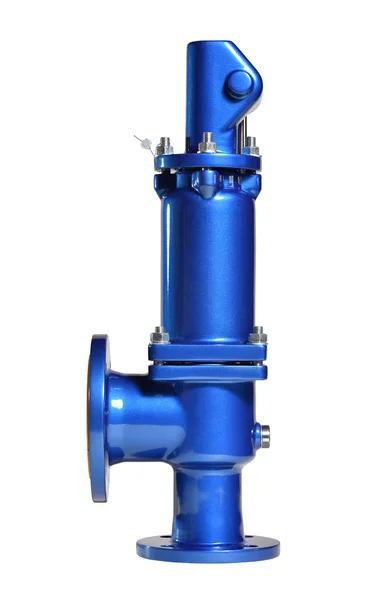 New Blue Valve Lever White Background Valve Use Water Supply — 스톡 사진