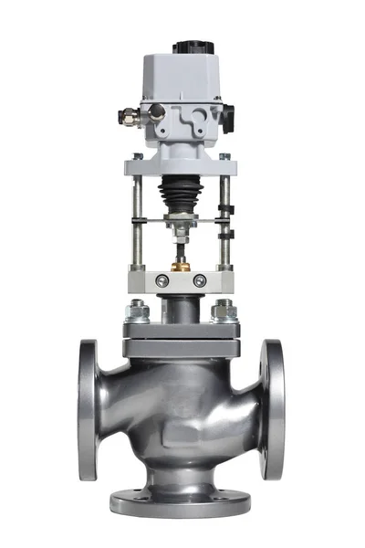 Válvula Grande Con Accionamiento Eléctrico Automático Para Sistemas Suministro Agua —  Fotos de Stock