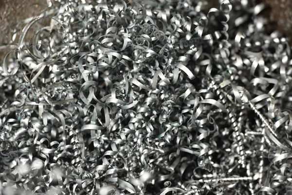 Pile Metal Shavings Working Milling Machine Cnc Machine — Stock Photo, Image