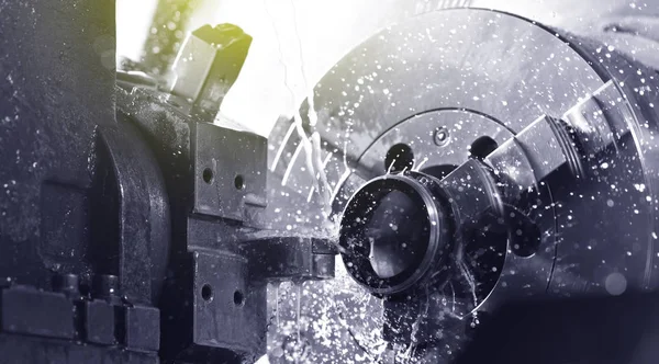 Yüksek Hassasiyetli Cnc Endüstriyel Torna Dönüşüm Makinesinin Işlenmesinde Spindle Chuck — Stok fotoğraf
