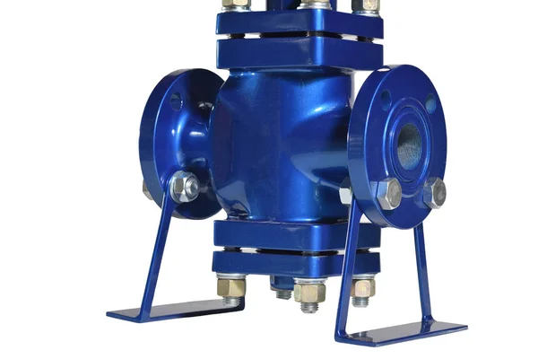 Parte Inferior Válvula Azul Eléctrica Automática Para Sistemas Agua — Foto de Stock