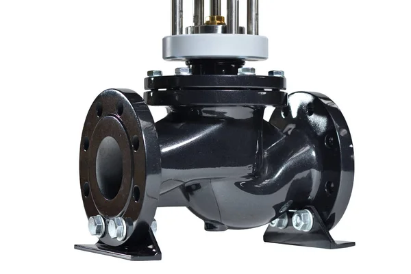 Lower Part Automatic Electric Valve Black Color Water Supply Systems — 스톡 사진