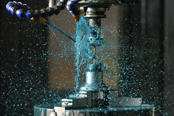 Spindle Chuck Installed Metal Part Processing High Precision Cnc Industrial — Stock Photo, Image