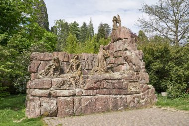 Baden-Baden, Almanya - 24 Nisan 2019: Gethsemane Bahçesindeki İsa Anıtı