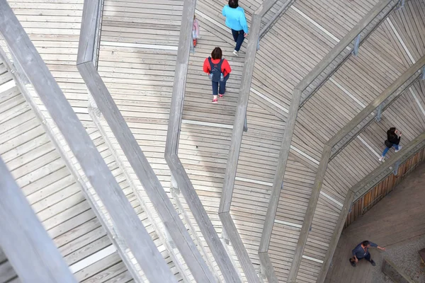 Bad Wildbad April 2019 Auf Dem Baumwipfelpfad Einem Turm Mit — Stockfoto