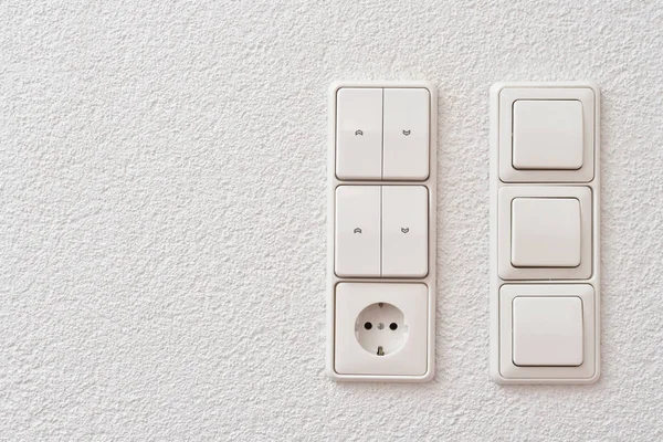 Wall Mounted Light Switches Roller Shutter Control Windows — Stock Photo, Image