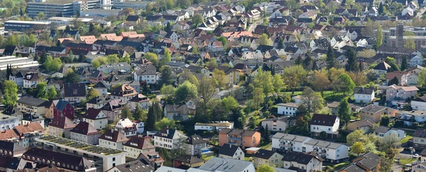 Panoramautsikt Över Europeisk Stad Tyskland Flygvy Europeiskt Boende Söt Europeisk — Stockfoto