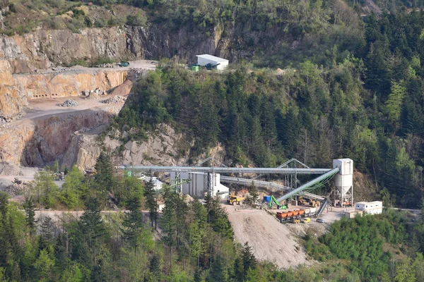 Vista Una Cantera Para Extracción Piedras Las Montañas Europeas Minería — Foto de Stock