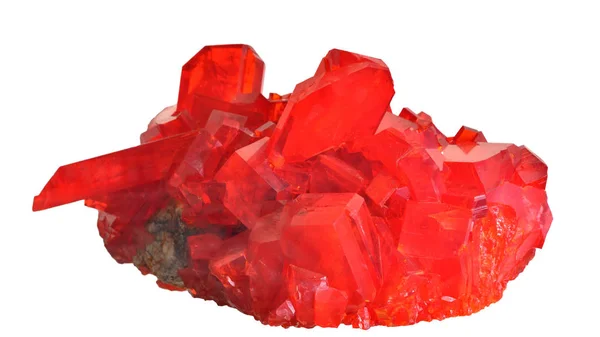 Gemstone Rubi Vermelho Parte Closeup Isolado Fundo Branco Minerais Europa — Fotografia de Stock
