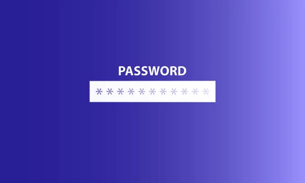 Password Disegno Schermo Colore Blu — Vettoriale Stock