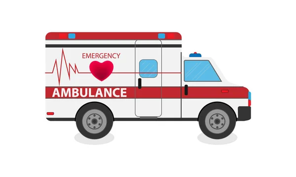 Ambulance Isolated White Background — Stock Vector