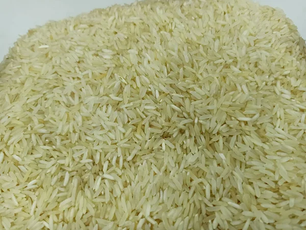 Çiğ Beyaz Pirinç Arka Planı Kapat — Stok fotoğraf