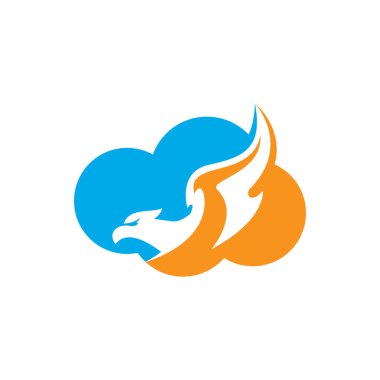 Kartal bulut logo tasarım konsepti. Kuş ve seyahat vektör logo tasarım şablonu.